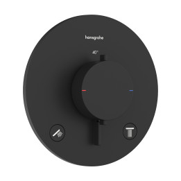 HG Ecostat Comfort S Bateria termostatyczna do 2 odbiorników, podtynkowa, Czarny Matowy