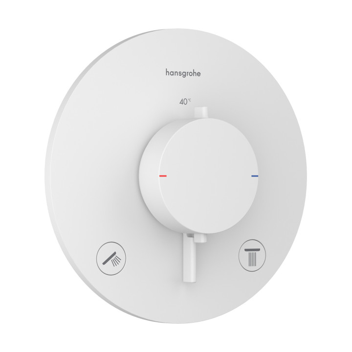 HG Ecostat Comfort S Bateria termostatyczna do 2 odbiorników, podtynkowa, Biały Matowy