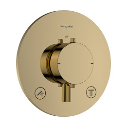 HG Ecostat Comfort S Bateria termostatyczna do 2 odbiorników, podtynkowa, Złoty Optyczny Polerowany