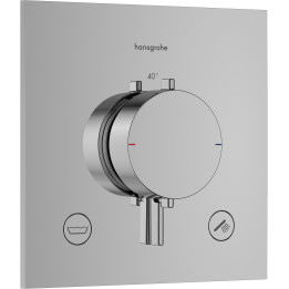 HG Ecostat Comfort E Bateria termostatyczna do 2 odbiorników zgodna z normą EN 1717, podtynkowa, Chrom