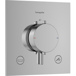 HG Ecostat Comfort E Bateria termostatyczna do 2 odbiorników zgodna z normą EN 1717, podtynkowa, Chrom