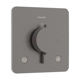 HG Ecostat Comfort Q Bateria termostatyczna do 2 odbiorników zgodna z normą EN 1717, podtynkowa, Czarny Chrom Szczotkowany