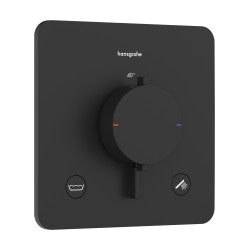 HG Ecostat Comfort Q Bateria termostatyczna do 2 odbiorników zgodna z normą EN 1717, podtynkowa, Czarny Matowy