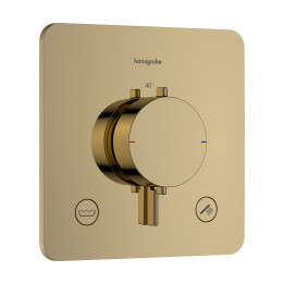 HG Ecostat Comfort Q Bateria termostatyczna do 2 odbiorników zgodna z normą EN 1717, podtynkowa, Złoty Optyczny Polerowany