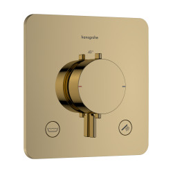 HG Ecostat Comfort Q Bateria termostatyczna do 2 odbiorników zgodna z normą EN 1717, podtynkowa, Złoty Optyczny Polerowany