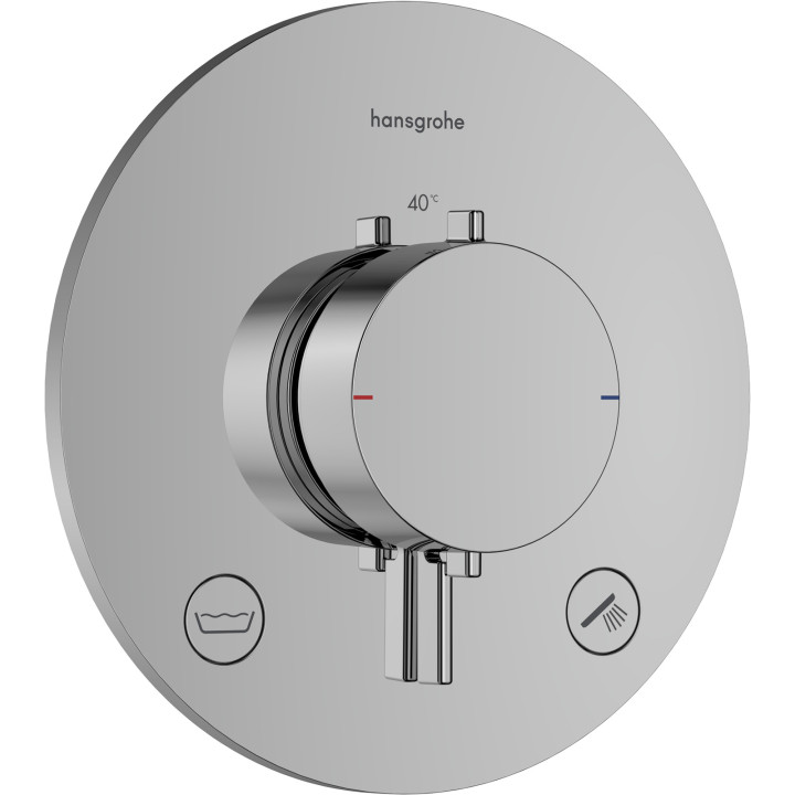 HG Ecostat Comfort S Bateria termostatyczna do 2 odbiorników zgodna z normą EN 1717, podtynkowa, Chrom