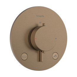 HG Ecostat Comfort S Bateria termostatyczna do 2 odbiorników zgodna z normą EN 1717, podtynkowa, Brąz Szczotkowany