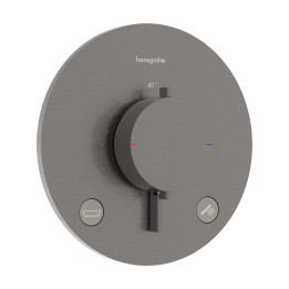 HG Ecostat Comfort S Bateria termostatyczna do 2 odbiorników zgodna z normą EN 1717, podtynkowa, Czarny Chrom Szczotkowany