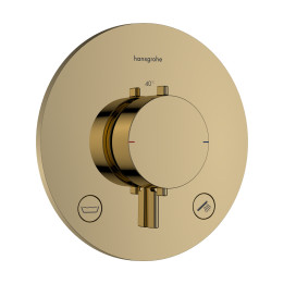 HG Ecostat Comfort S Bateria termostatyczna do 2 odbiorników zgodna z normą EN 1717, podtynkowa, Złoty Optyczny Polerowany