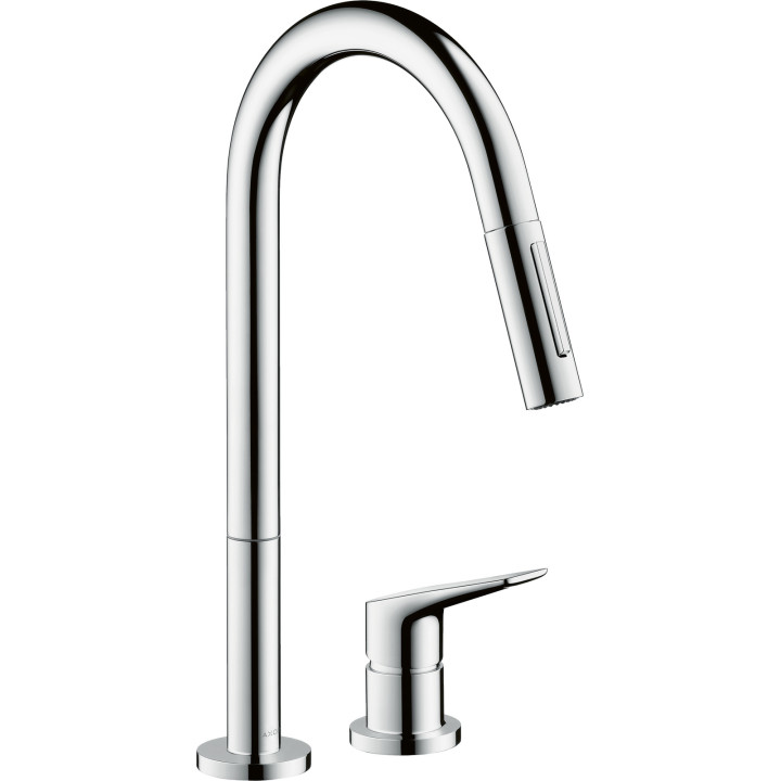 AX Citterio M 2-otworowa jednouchwytowa bateria kuchenna 220 z wyciąganą wylewką, 2jet, Chrom