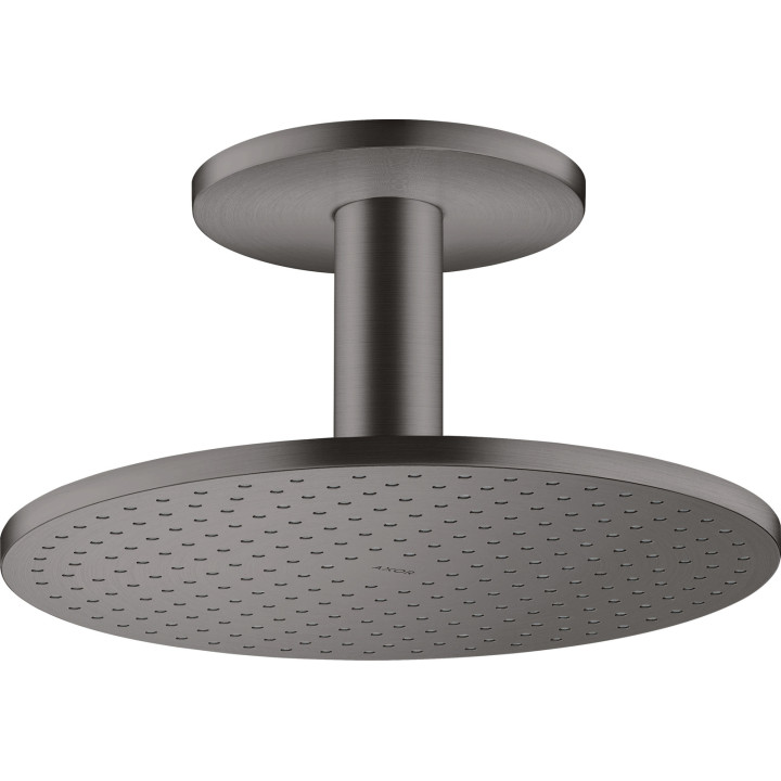 AX ShowerSolutions Głowica prysznicowa 300 1jet z przyłączem sufitowym, Czarny Chrom Szczotkowany