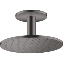 AX ShowerSolutions Głowica prysznicowa 300 2jet z przyłączem sufitowym, Czarny Chrom Szczotkowany
