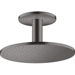 AX ShowerSolutions Głowica prysznicowa 300 2jet z przyłączem sufitowym, Czarny Chrom Szczotkowany