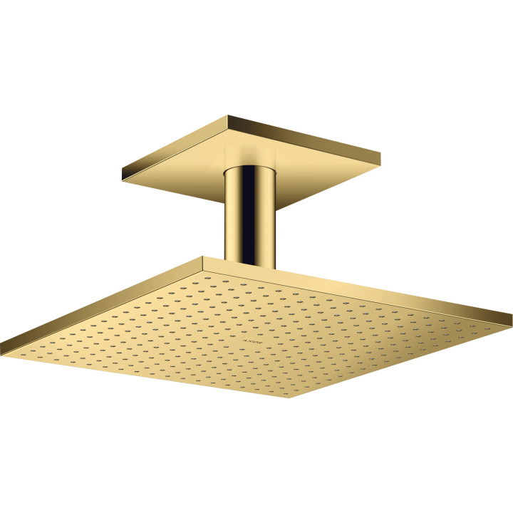 AX ShowerSolutions Głowica prysznicowa 300/300 2jet z przyłączem sufitowym, Złoty Optyczny Polerowany