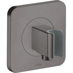 Axor Citterio E Przyłącze węża prysznicowego 120/120 z uchwytem, softsquare, Czarny Chrom Szczotkowany