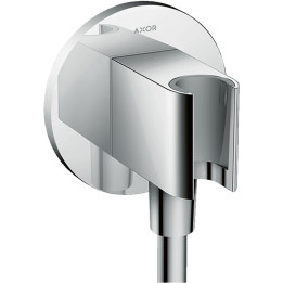 AX ShowerSolutions Przyłącze węża prysznicowego z uchwytem, okrągłe, Chrom