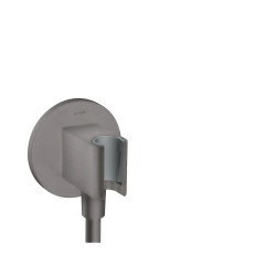 Axor ShowerSolutions Przyłącze węża prysznicowego z uchwytem, okrągłe, Czarny Chrom Szczotkowany