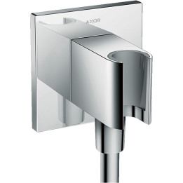 AX ShowerSolutions Przyłącze węża prysznicowego z uchwytem, kwadratowe, Chrom