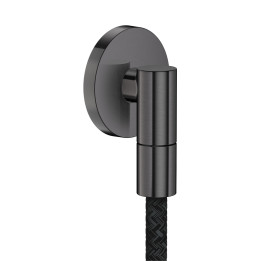 AX Wall outlet Fine Przyłącze węża, okrągłe, Czarny Chrom Szczotkowany