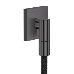 AX Wall outlet Fine Przyłącze węża, kwadratowe, Czarny Chrom Szczotkowany