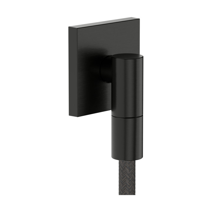 AX Wall outlet Fine Przyłącze węża, kwadratowe, Czarny Chrom Szczotkowany
