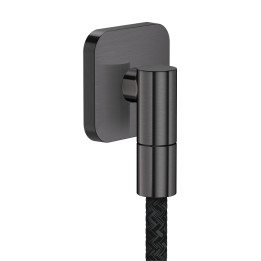 AX Wall outlet Fine Przyłącze węża, softsquare, Czarny Chrom Szczotkowany