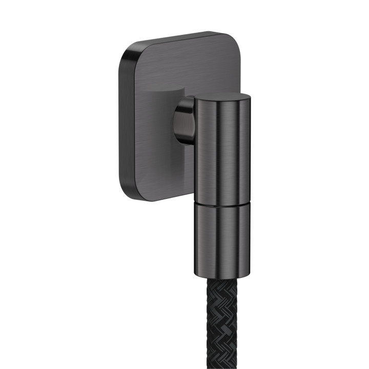 AX Wall outlet Fine Przyłącze węża, softsquare, Czarny Chrom Szczotkowany