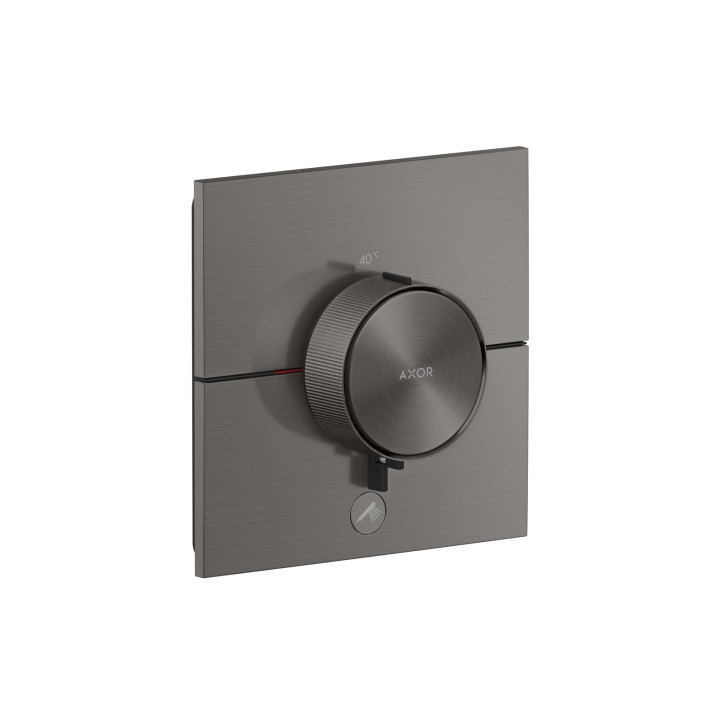 AX ShowerSelect ID Bateria termostatyczna HighFlow do 1 odbiornika z dodatkowym wyjściem, kwadratowa, podtynkowa, Czarny Chrom S