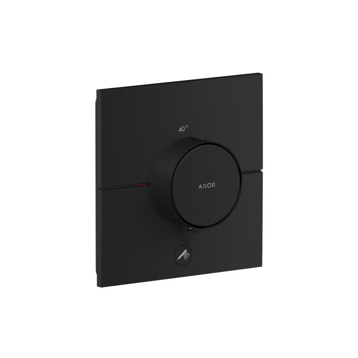 AX ShowerSelect ID Bateria termostatyczna HighFlow do 1 odbiornika z dodatkowym wyjściem, kwadratowa, podtynkowa, Czarny Matowy