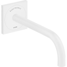 AX Uno Elektroniczna bateria umywalkowa z wylewką 225 mm, ścienna, podtynkowa, Biały Matowy