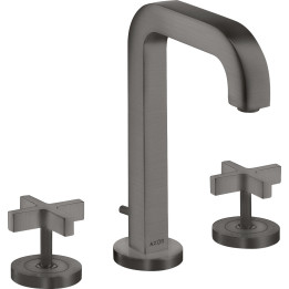 AX Citterio 3-otworowa bateria umywalkowa 170 z uchwytami krzyżowymi, rozetami, wylewką 140 mm i kpl. odpływowym z cięgłem, Czar