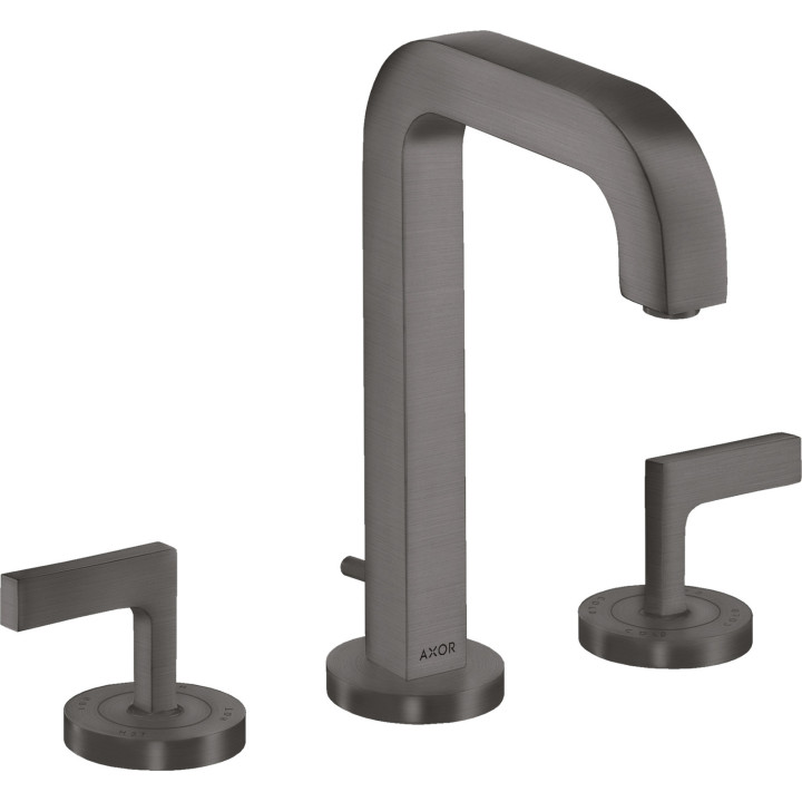 AX Citterio 3-otworowa bateria umywalkowa 170 z uchwytami jednoramiennymi, wylewką 140 mm, rozetami i kpl. odpływowym z cięgłem,