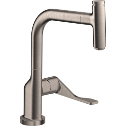 AX Citterio Jednouchwytowa bateria kuchenna Select 230 z wyciąganą wylewką, Stal Szlachetna Finish