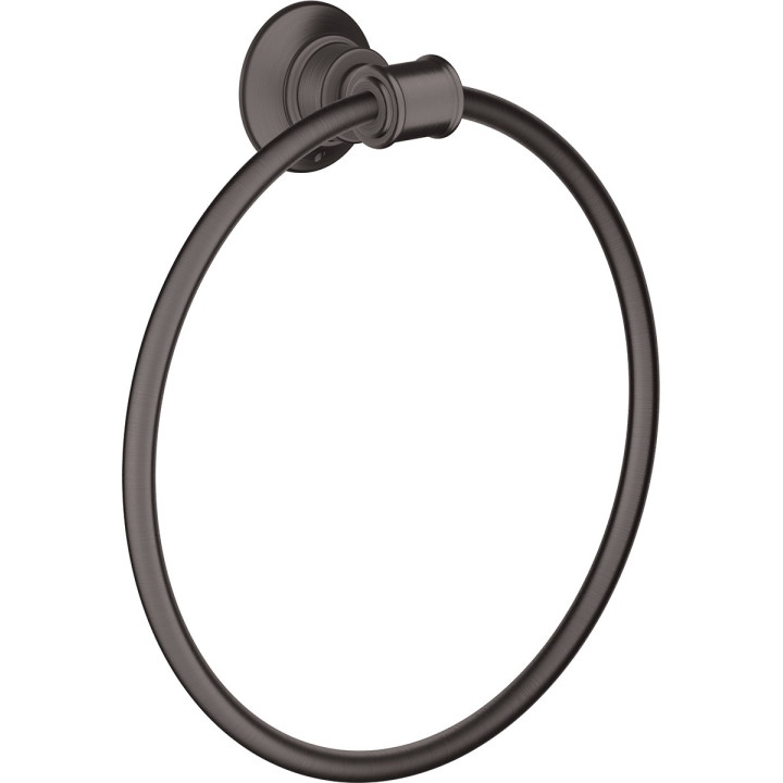 AX Montreux Wieszak na ręcznik typu Ring, Czarny Chrom Szczotkowany