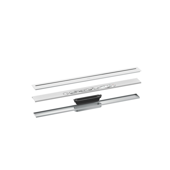 AX Drain Element zewnętrzny odpływu liniowego 800, montaż odsunięty od ściany, Biały Matowy