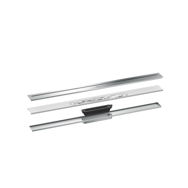 AX Drain Element zewnętrzny odpływu liniowego 900, montaż odsunięty od ściany, Chrom