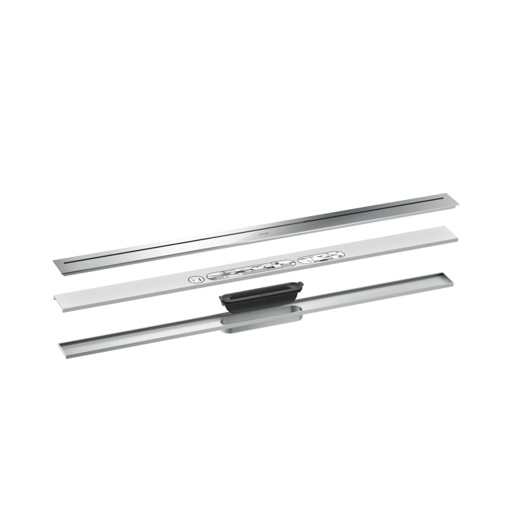 AX Drain Element zewnętrzny odpływu liniowego 1000, montaż odsunięty od ściany, Chrom