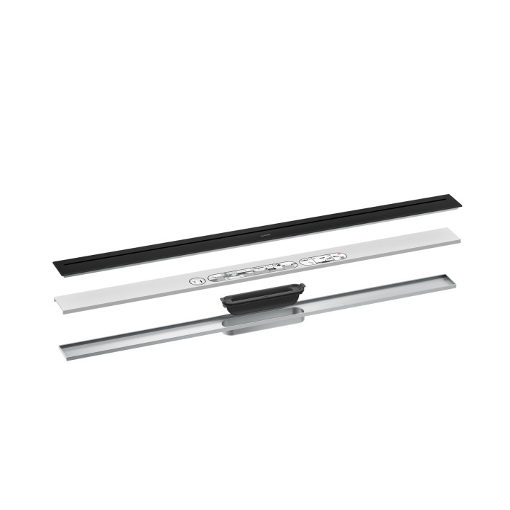 AX Drain Element zewnętrzny odpływu liniowego 1000, montaż odsunięty od ściany, Czarny Matowy