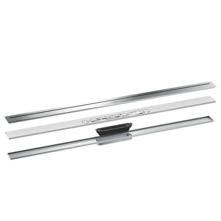 AX Drain Element zewnętrzny odpływu liniowego 1200, montaż odsunięty od ściany, Chrom