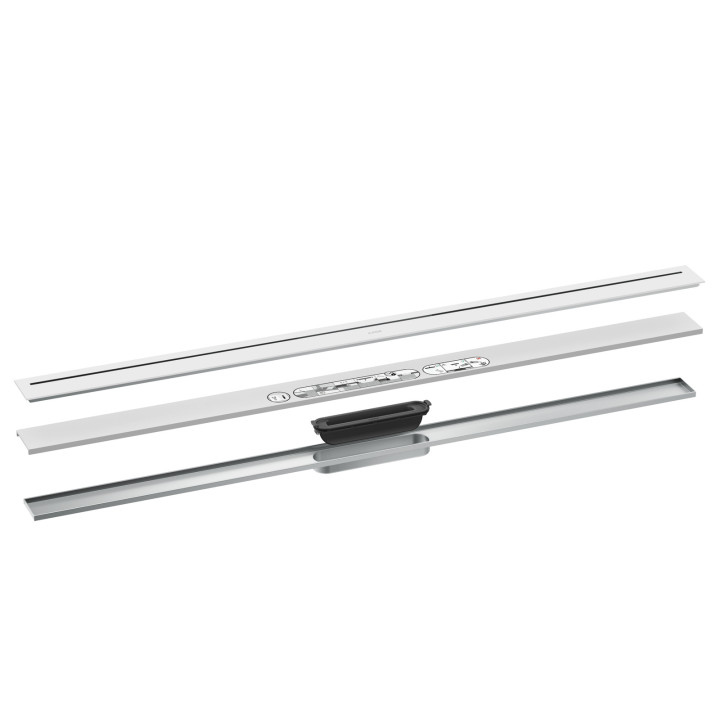 AX Drain Element zewnętrzny odpływu liniowego 1200, montaż odsunięty od ściany, Biały Matowy