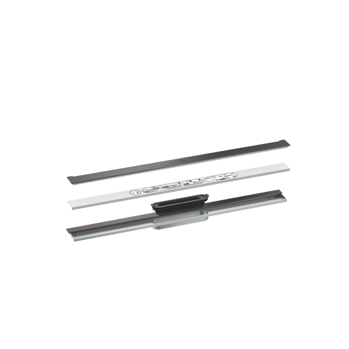 AX Drain Element zewnętrzny odpływu liniowego 800, montaż przyścienny, Czarny Chrom Szczotkowany