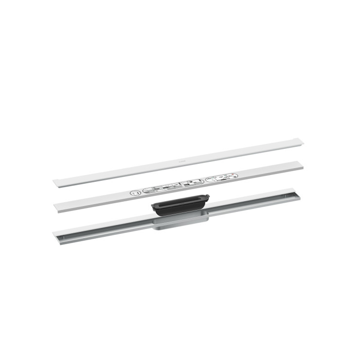 AX Drain Element zewnętrzny odpływu liniowego 900, montaż przyścienny, Biały Matowy