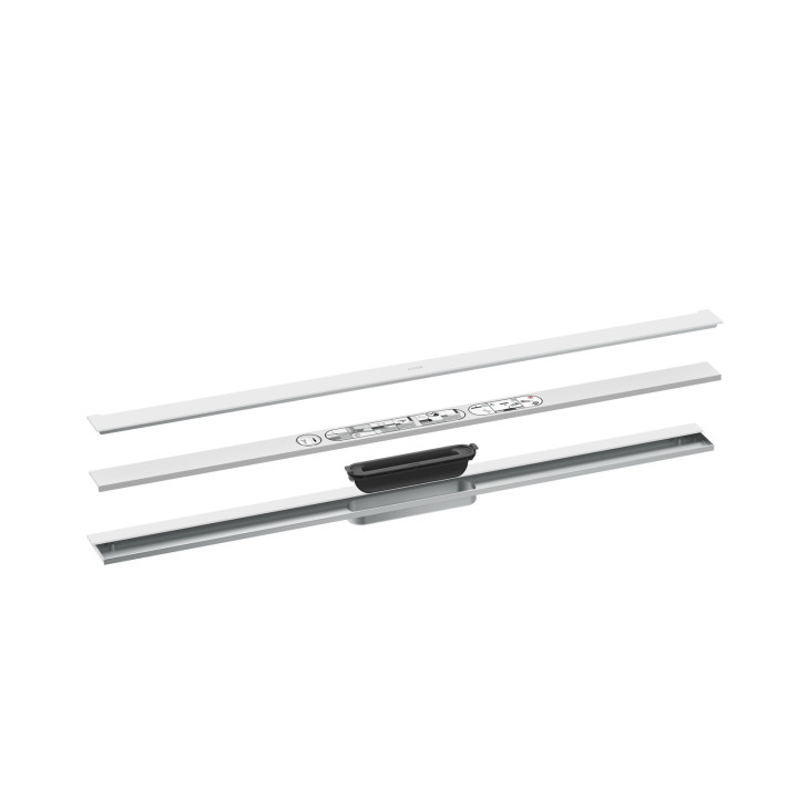 AX Drain Element zewnętrzny odpływu liniowego 1000, montaż przyścienny, Biały Matowy