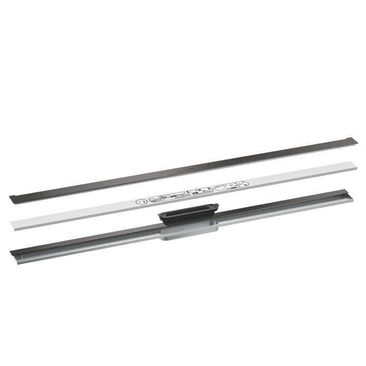 AX Drain Element zewnętrzny odpływu liniowego 1200, montaż przyścienny, Czarny Chrom Szczotkowany