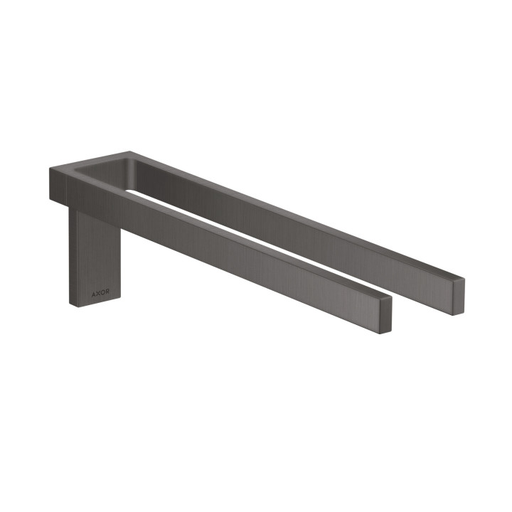AX Universal Rectangular Wieszak na ręczniki, 2-ramienny, Czarny Chrom Szczotkowany