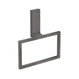 AX Universal Rectangular Wieszak na ręcznik typu Ring, Czarny Chrom Szczotkowany