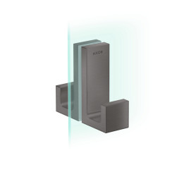 AX Universal Rectangular Uchwyt drzwi prysznicowych, Czarny Chrom Szczotkowany