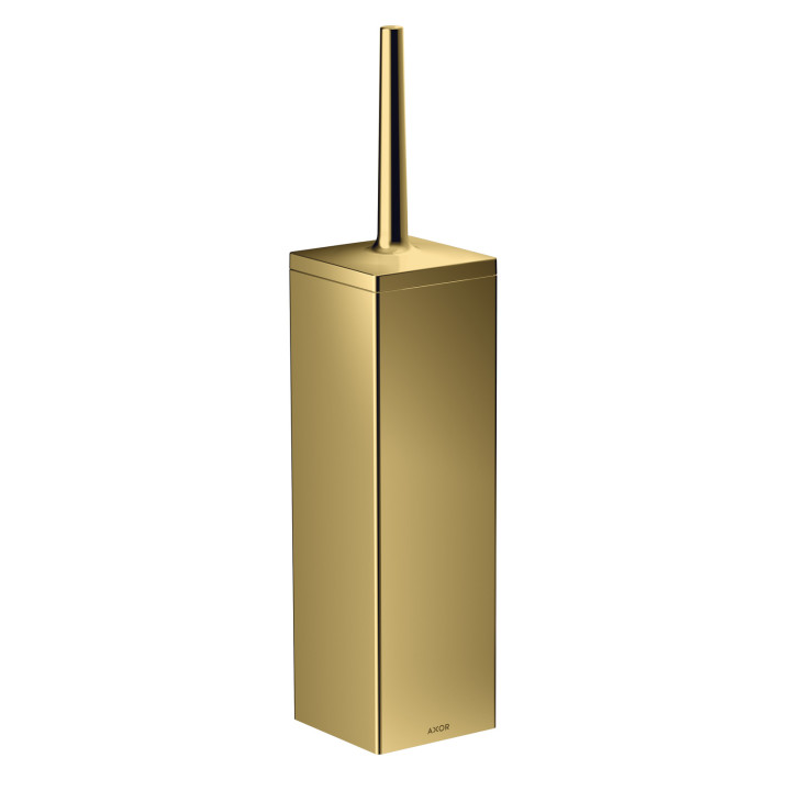 AX Universal Rectangular Szczotka do WC z pojemnikiem, ścienna, Złoty Optyczny Polerowany