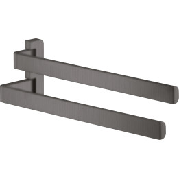 AX Universal Softsquare Wieszak na ręczniki, 2-ramienny, Czarny Chrom Szczotkowany
