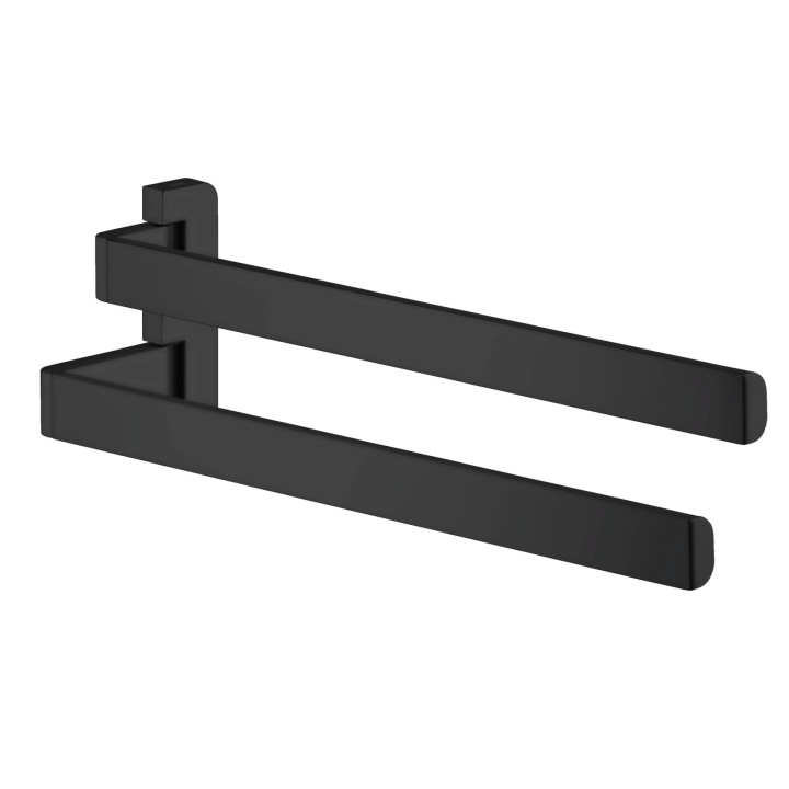 AX Universal Softsquare Wieszak na ręczniki, 2-ramienny, Czarny Matowy